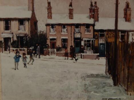 After Peter Brannan. Winter street scene