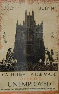 20thC British School. Cathedral pilgrimage to help the unemployed