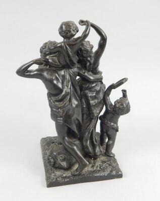 A 19thC Grand Tour type bronze figure group - 3