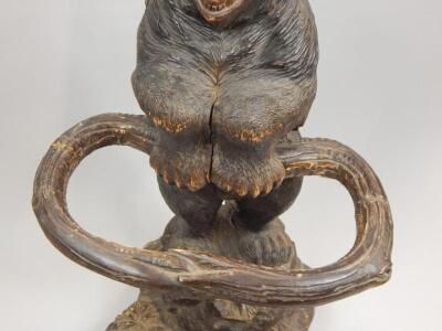 A late 19th-early 20thC Black Forest linden wood carved umbrella stand - 3