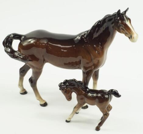 A Beswick figure of a brown gloss swish tail horse