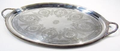 A Victorian silver tea tray