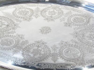 A Victorian silver tea tray - 2