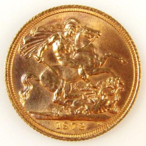 An Elizabeth II gold full sovereign