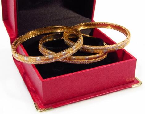 Three Middle Eastern fancy design bangles