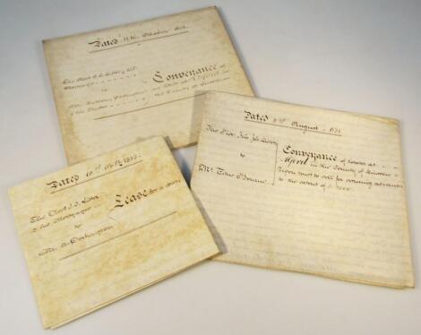 Various indentures and associated ephemera