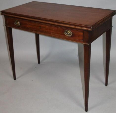 An early 19thC mahogany fold over side table