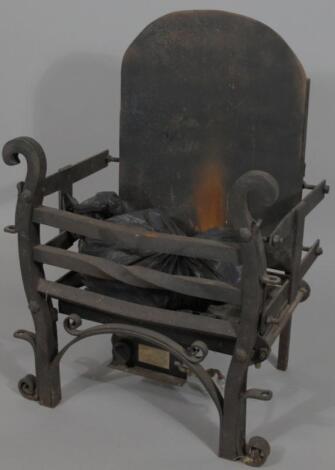 A 19thC style cast iron dog grate