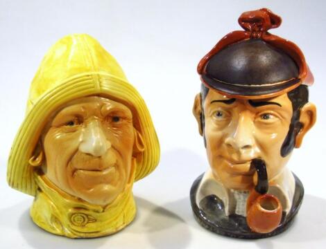 A 20thC Sherlock Holmes pottery tobacco jar