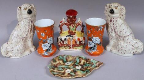 Various Staffordshire pottery