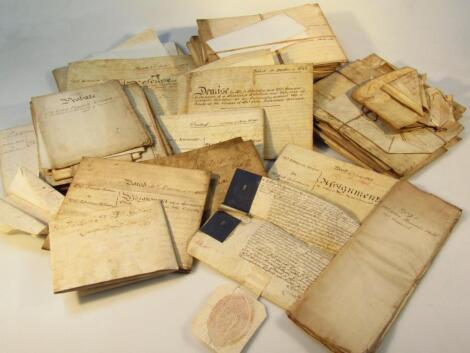 A quantity of various 19thC and other indentures.