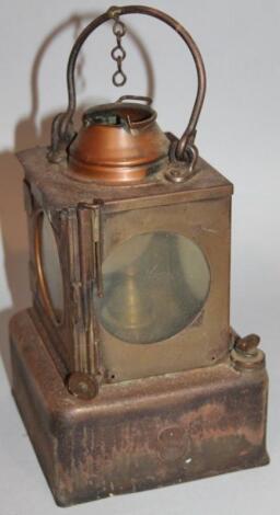 An early 20thC LNER Grantham railway lantern