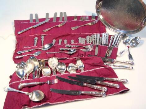 Various silver plated cutlery