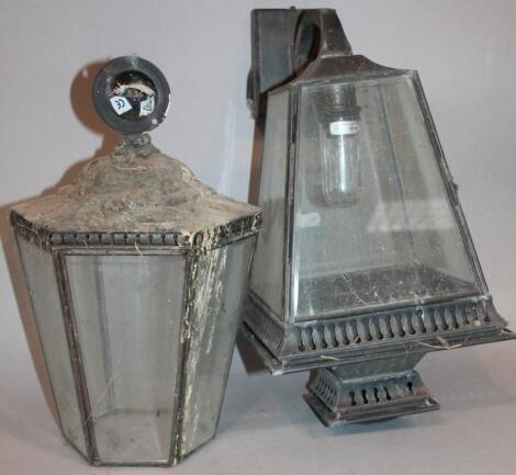 A Regency style glass hanging lantern