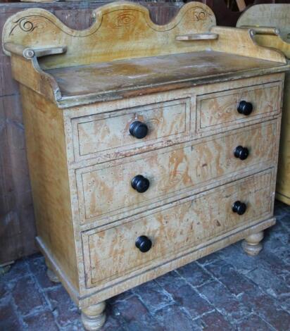 A 19thC painted pine chest