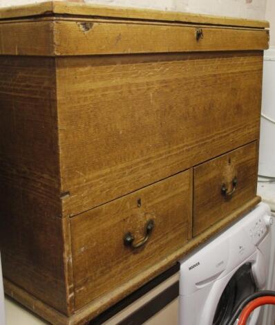 A 19thC painted and textured pine tool chest