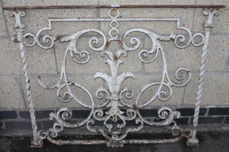 A 19thC painted wrought iron gate or frame