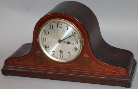 An early 20thC mahogany stained Napoleon hat mantel clock