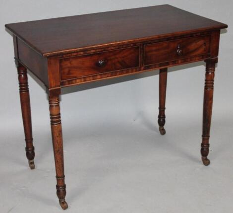 A principally early 19thC mahogany side table