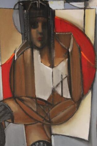 John Lipsham (20thC Portsmouth). Cubist Figure in Reflection