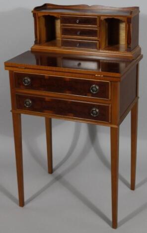 A Victorian style bird's eye finish writing desk