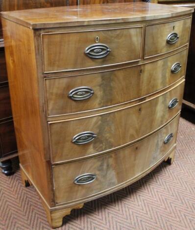 A 19thC mahogany bow front chest