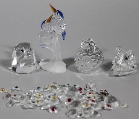 Various Swarovski crystal ornaments