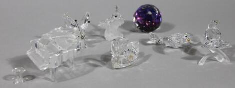 Various Swarovski crystal animal figures