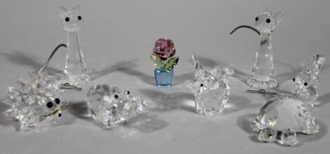 Various Swarovski crystal animals
