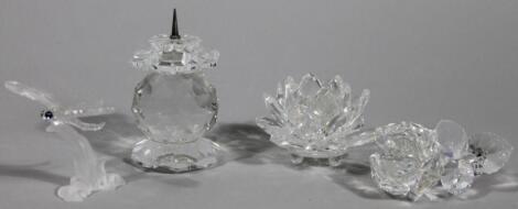 Various Swarovski crystal ornaments and figures