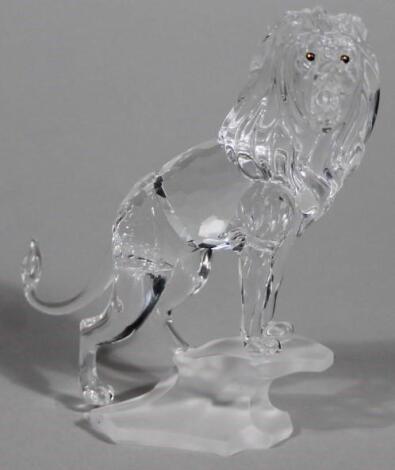 A Swarovski crystal figure of a lion