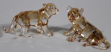 A Swarovski crystal wild cat cub