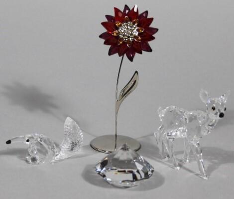 Various Swarovski crystal animals and groups