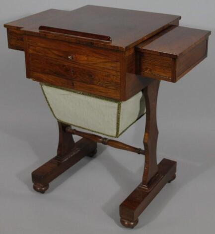 A mid 19thC rosewood work table