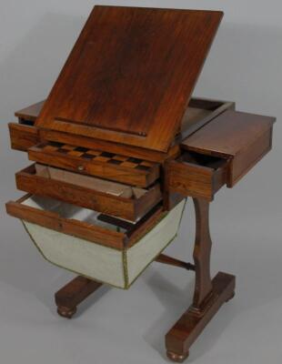 A mid 19thC rosewood work table - 2