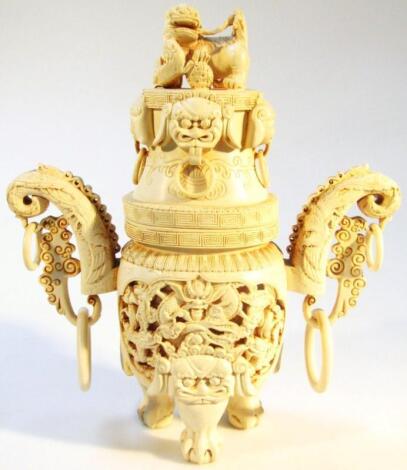 An ivory finish resin censer