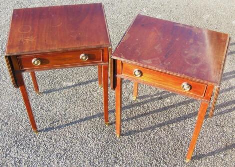 A pair of 19thC mahogany drop leaf sofa tables