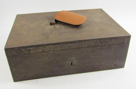 An Edwardian cast iron box safe