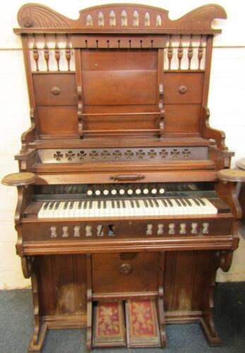 A late 19thC American mahogany cased organ by Cornish and Co Washington