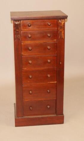 A Victorian mahogany Wellington chest