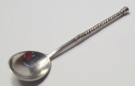 A Russian silver and Niello teaspoon