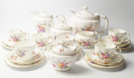 A Royal Crown Derby porcelain part tea service