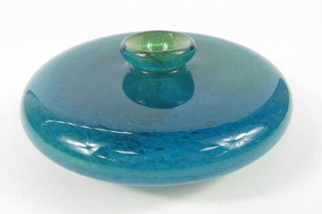 A Michael Harris Mdina glass turquoise vase