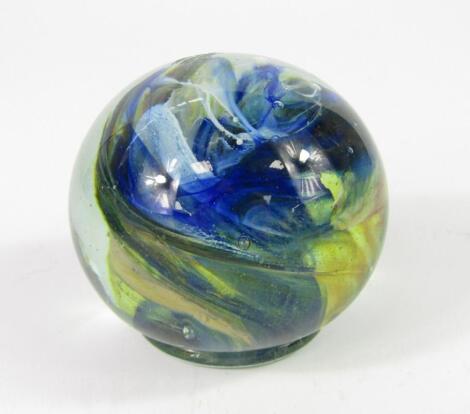 A Michael Harris Isle of Wight glass footed paperweight