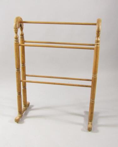 A Victorian pine towel rail