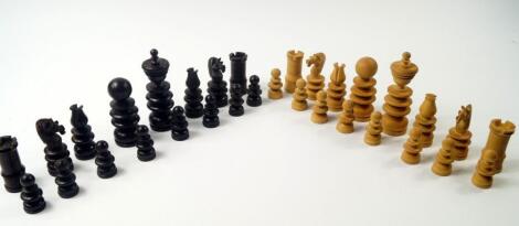 A St George ebony and boxwood chess set