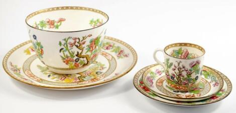 A Coalport porcelain late 19thC tea service decorated in the Indian Tree pattern