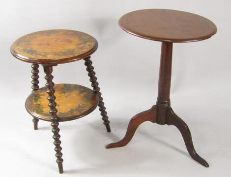 A 19thC mahogany and pine tripod occasional table