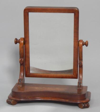 A Victorian mahogany swing frame toilet mirror