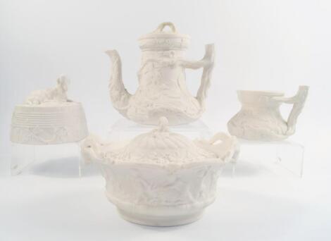 A group of mid 19thC Parian wares